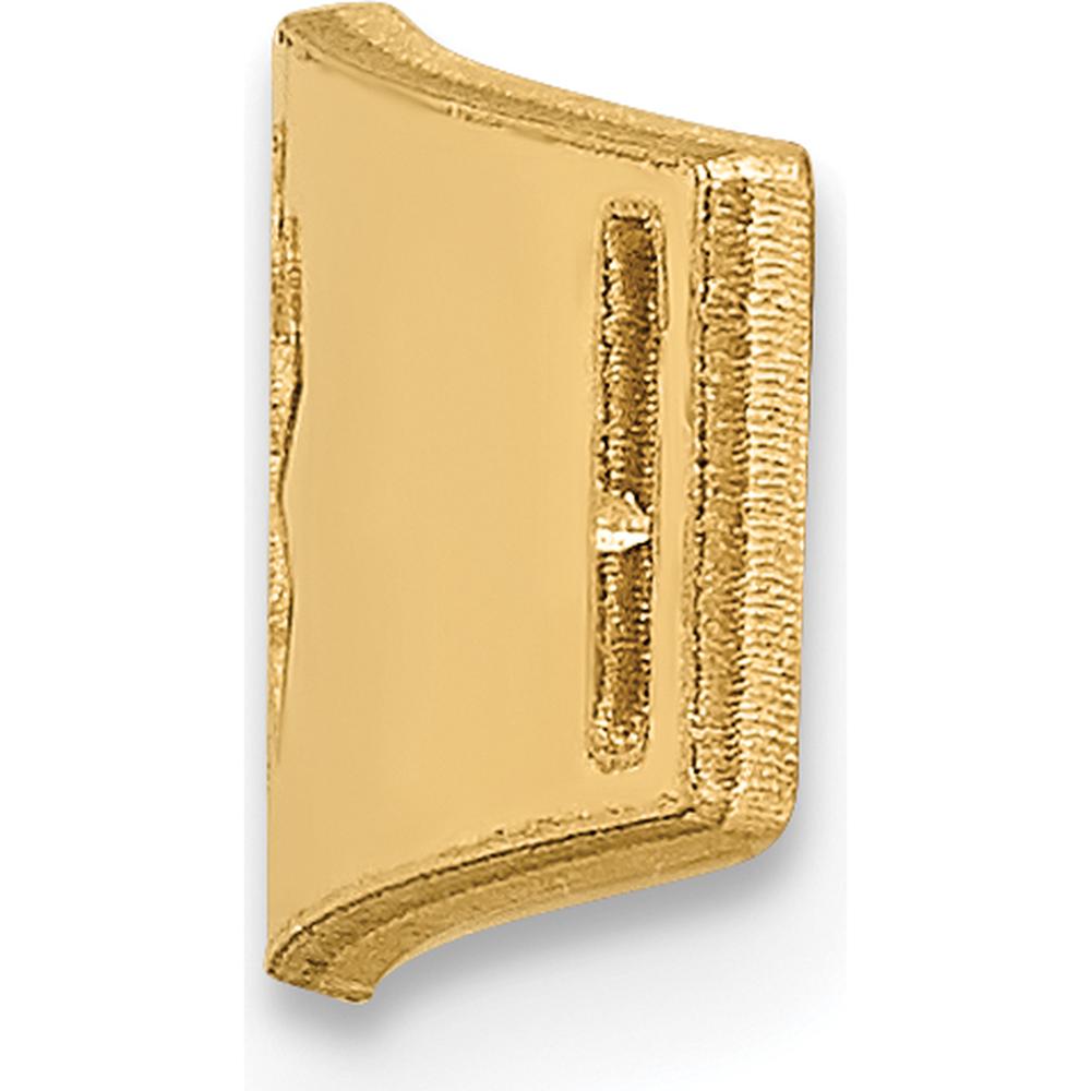14K Yellow Gold Polished Medical ID Charm with Red Epoxy Enamel - 24.5mm Length by Oro Pregiato