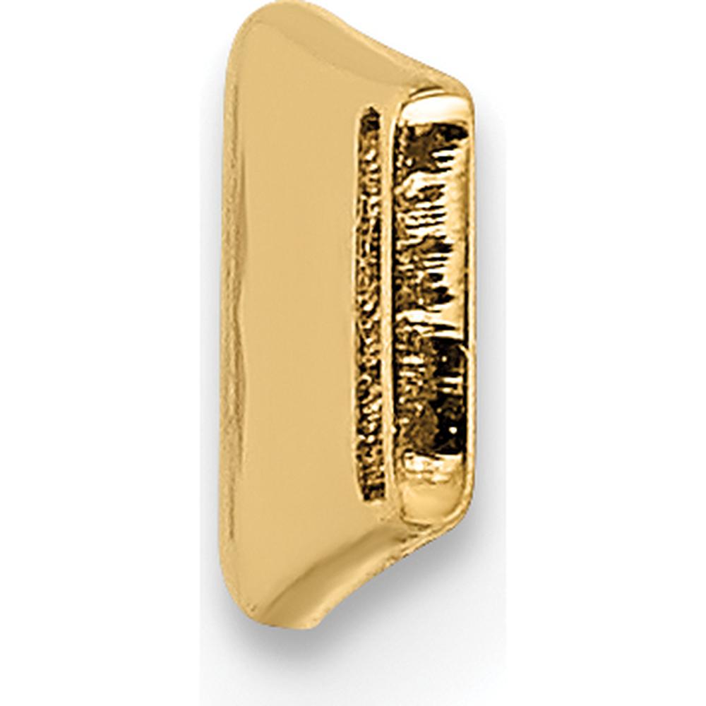 14K Yellow Gold Polished Medical ID Plate with Red Epoxy Medical Symbol - Engravable Bracelet by Oro Pregiato