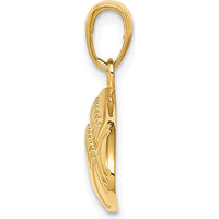 14K Yellow Gold Polished Medium Football Charm with Textured Detailing by Oro Pregiato