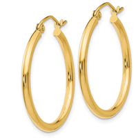 14K Yellow Gold Polished Medium Hoop Earrings - 25mm, Lightweight Design by 0