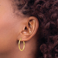 14K Yellow Gold Polished Medium Hoop Earrings - 25mm, Lightweight Design by 0