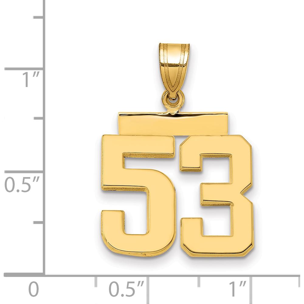 14K Yellow Gold Polished Medium Number 53 Charm by Oro Pregiato