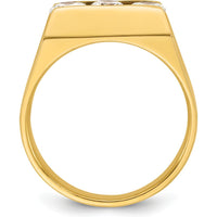 14K Yellow Gold Polished Men's 3-Stone Diamond Ring - 1.05 Carats Total Diamond Weight by IBGoodman