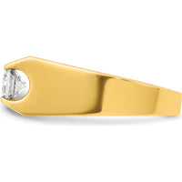 14K Yellow Gold Polished Men's 3-Stone Diamond Ring - 1.05 Carats Total Diamond Weight by IBGoodman