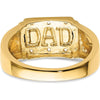 14K Yellow Gold Polished Men's DAD Ring with Side Stone Mountings - Customizable Design by 0