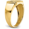 14K Yellow Gold Polished Men's DAD Ring with Side Stone Mountings - Customizable Design by 0