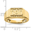 14K Yellow Gold Polished Men's DAD Ring with Side Stone Mountings - Customizable Design by 0