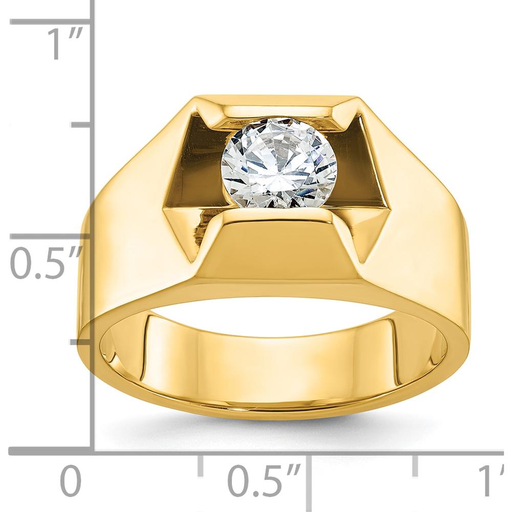 14K Yellow Gold Polished Men's Diamond Ring Mounting - 11.9mm Band Width by IBGoodman
