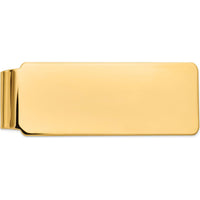 14K Yellow Gold Polished Men's Money Clip - Engravable Luxury Accessory by Oro Pregiato