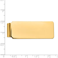 14K Yellow Gold Polished Men's Money Clip - Engravable Luxury Accessory by Oro Pregiato