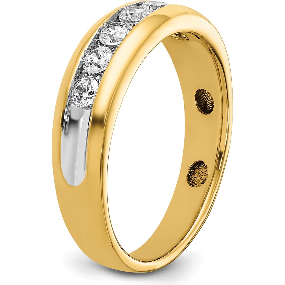 14K Yellow Gold Polished Men's Ring Mounting for Seven Stones by Oro Pregiato