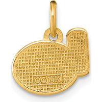 14K Yellow Gold Polished Milk and Cookies Pendant with Enamel Accents by Oro Pregiato