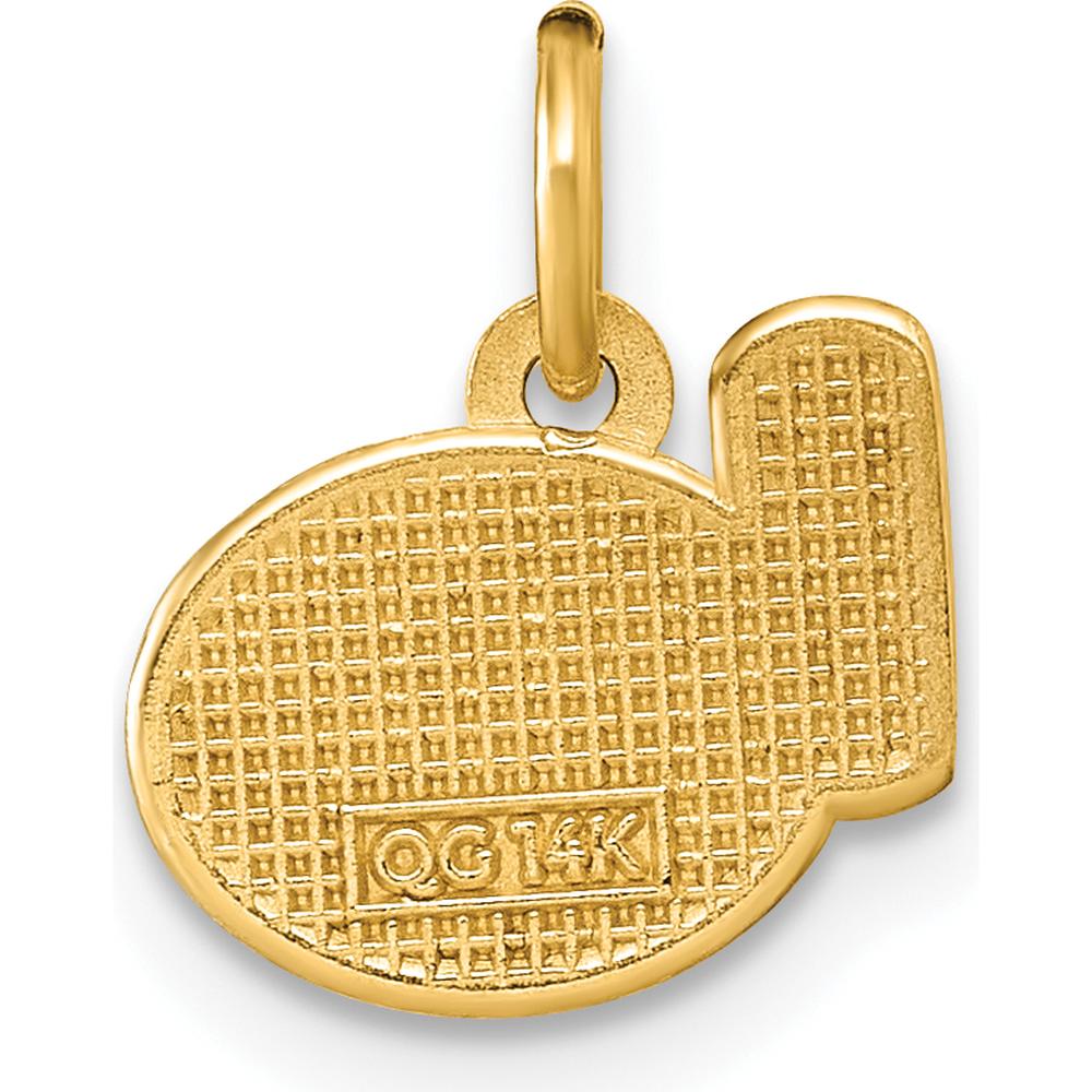 14K Yellow Gold Polished Milk and Cookies Pendant with Enamel Accents by Oro Pregiato