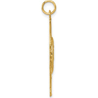 14K Yellow Gold Polished Miraculous Medal and Four-way Cross in Filigree Oval Pendant by Oro Pregiato