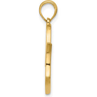 14K Yellow Gold Polished MOM Heart Pendant - 26mm Length by Oro Pregiato
