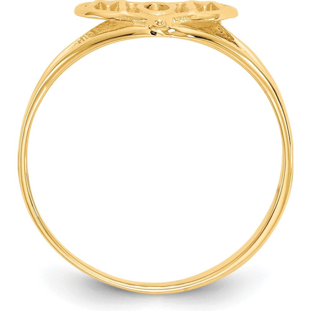 14K Yellow Gold Polished Mom Heart Ring with Tapered Band by 0