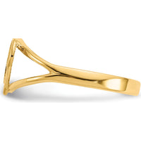 14K Yellow Gold Polished Mom Heart Ring with Tapered Band by 0