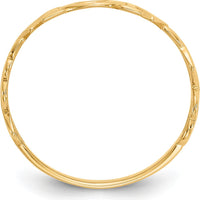 14K Yellow Gold Polished "Mom" Ring - Elegant Tapered Band by 0