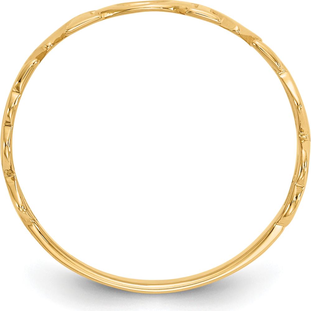 14K Yellow Gold Polished "Mom" Ring - Elegant Tapered Band by 0