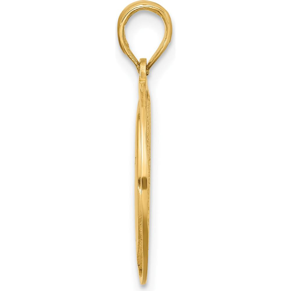 14K Yellow Gold Polished Moon and Stars Charm Pendant - Celestial Design by Oro Pregiato