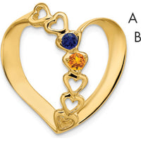 14K Yellow Gold Polished Mother's Heart Slide Pendant Mounting by Oro Pregiato
