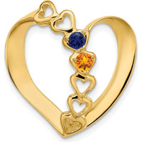 14K Yellow Gold Polished Mother's Heart Slide Pendant Mounting by Oro Pregiato
