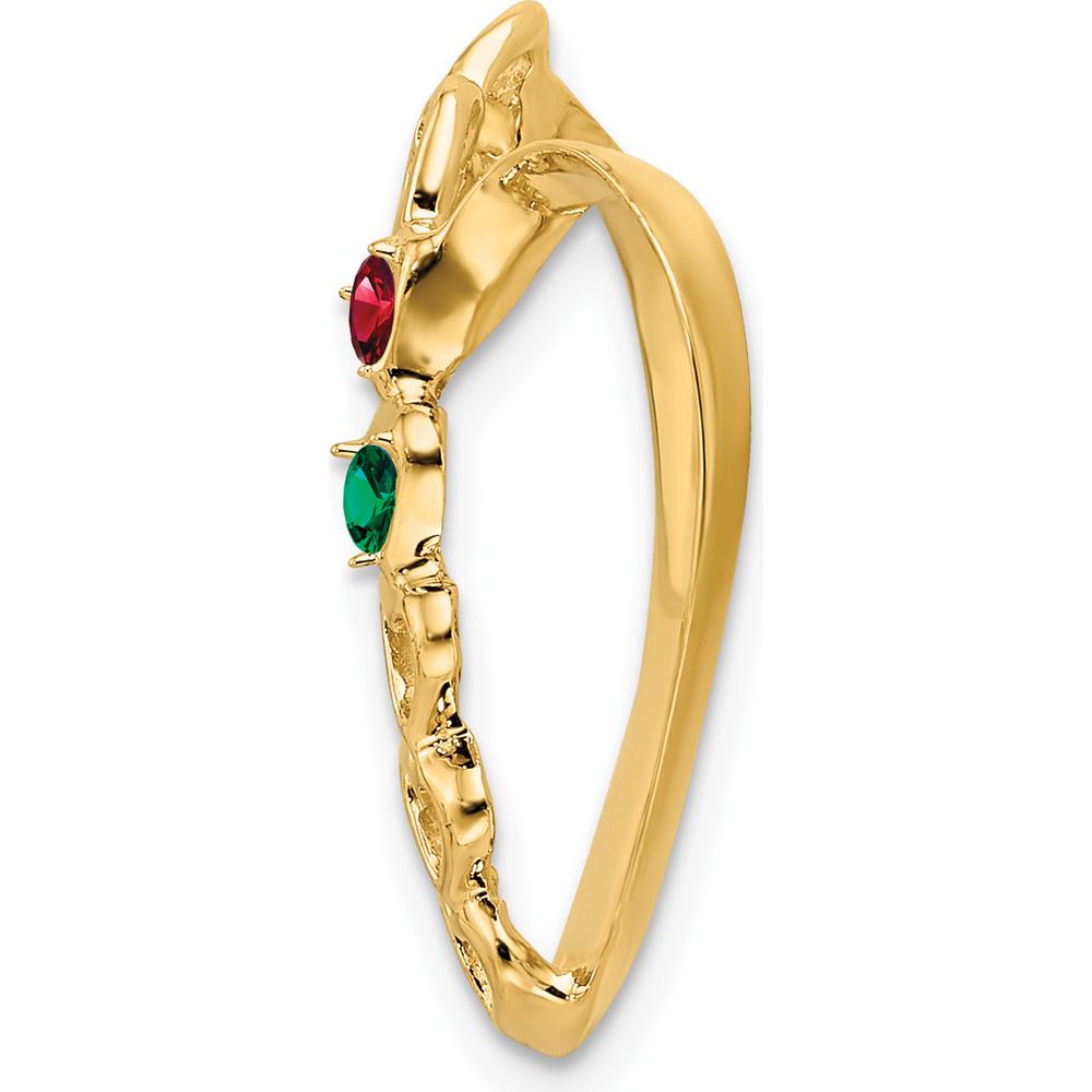 14K Yellow Gold Polished Mother's Heart Slide Pendant Mounting by Oro Pregiato