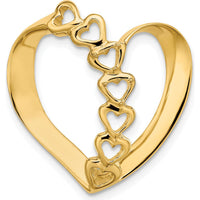 14K Yellow Gold Polished Mother's Heart Slide Pendant Mounting by Oro Pregiato