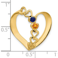 14K Yellow Gold Polished Mother's Heart Slide Pendant Mounting by Oro Pregiato