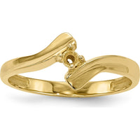 14K Yellow Gold Polished Mother's Ring Mounting - Customizable Stone Setting by Oro Pregiato