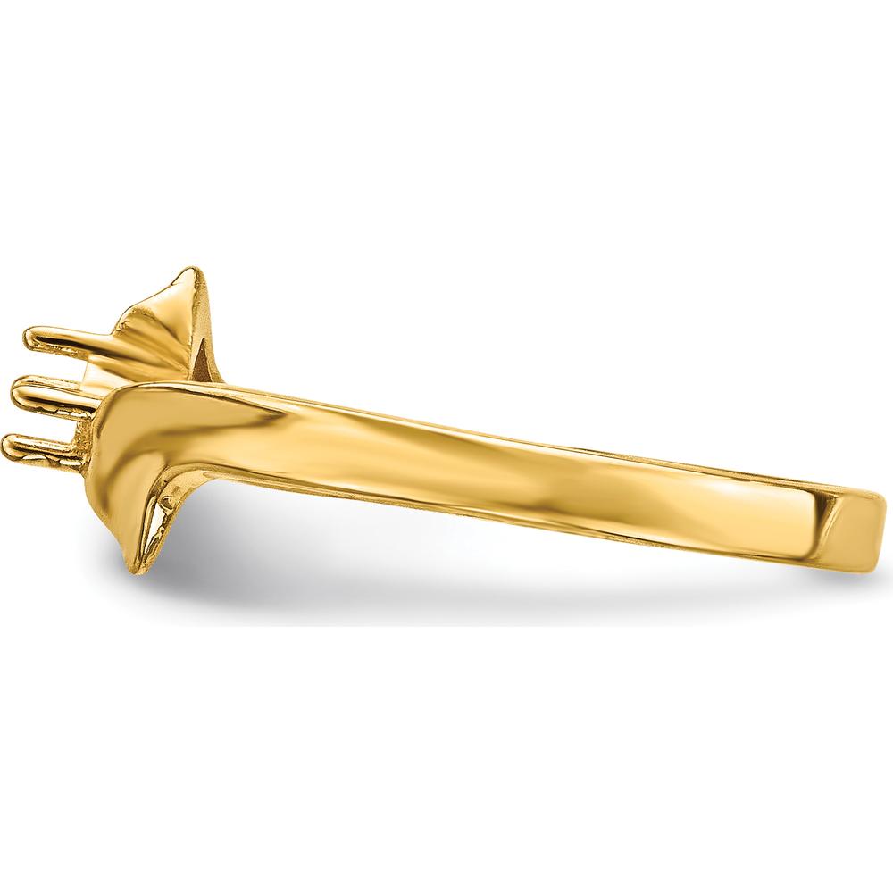 14K Yellow Gold Polished Mother's Ring Mounting - Customizable Stone Setting by Oro Pregiato