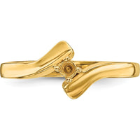 14K Yellow Gold Polished Mother's Ring Mounting - Customizable Stone Setting by Oro Pregiato