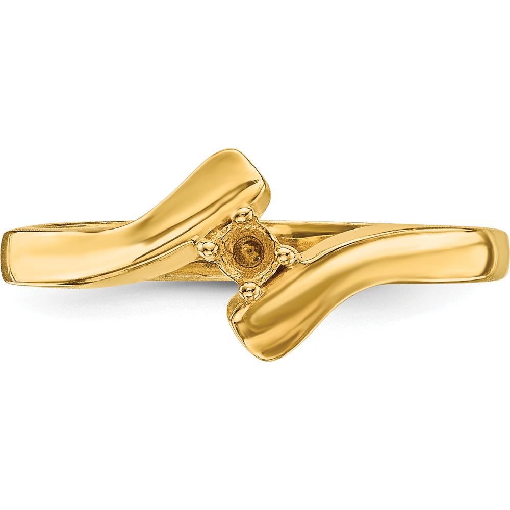 14K Yellow Gold Polished Mother's Ring Mounting - Customizable Stone Setting by Oro Pregiato