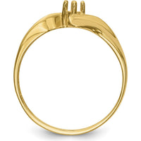 14K Yellow Gold Polished Mother's Ring Mounting - Customizable Stone Setting by Oro Pregiato