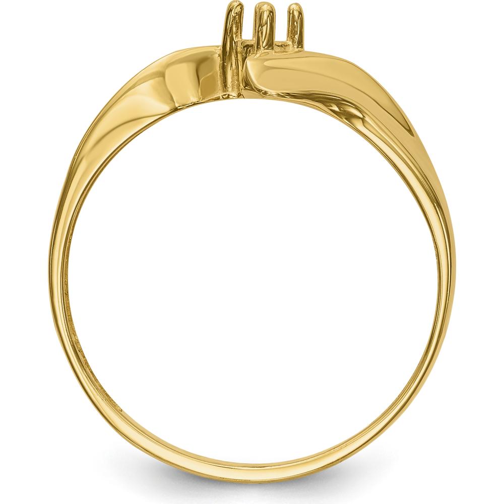 14K Yellow Gold Polished Mother's Ring Mounting - Customizable Stone Setting by Oro Pregiato