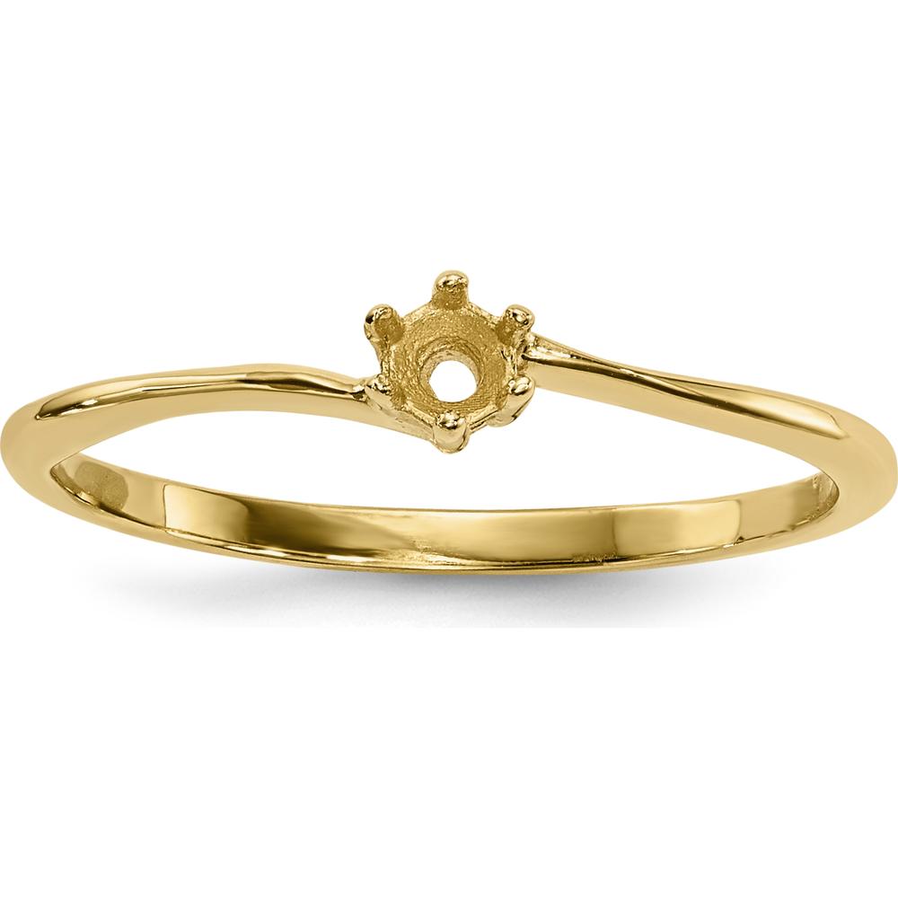 14K Yellow Gold Polished Mother's Ring Mounting for Custom Gemstone Setting by Monteluci Fine Jewelry