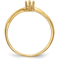 14K Yellow Gold Polished Mother's Ring Mounting for Custom Gemstone Setting by Monteluci Fine Jewelry
