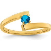 14K Yellow Gold Polished Mother's Ring Mounting for Custom Stone by Monteluci Fine Jewelry