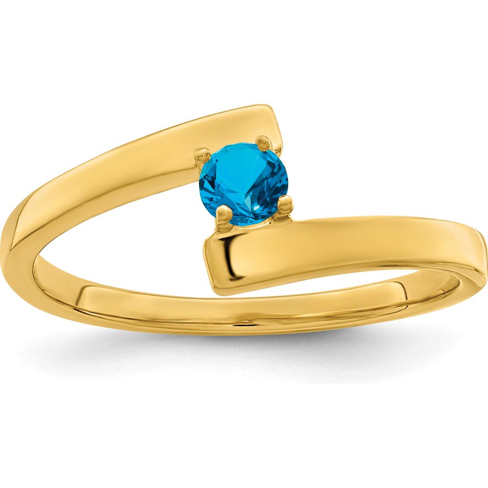 14K Yellow Gold Polished Mother's Ring Mounting for Custom Stone by Monteluci Fine Jewelry
