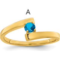 14K Yellow Gold Polished Mother's Ring Mounting for Custom Stone by Monteluci Fine Jewelry