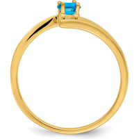 14K Yellow Gold Polished Mother's Ring Mounting for Custom Stone by Monteluci Fine Jewelry