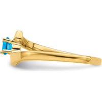14K Yellow Gold Polished Mother's Ring Mounting for Custom Stone by Monteluci Fine Jewelry