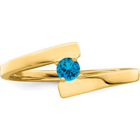 14K Yellow Gold Polished Mother's Ring Mounting for Custom Stone by Monteluci Fine Jewelry