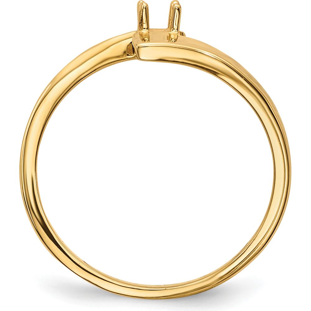 14K Yellow Gold Polished Mother's Ring Mounting for Custom Stone by Monteluci Fine Jewelry