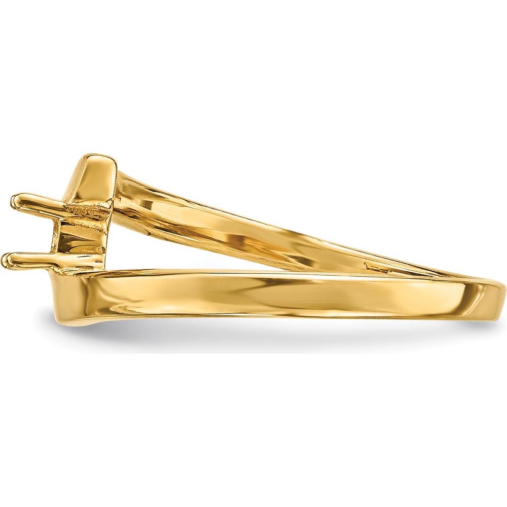 14K Yellow Gold Polished Mother's Ring Mounting for Custom Stone by Monteluci Fine Jewelry
