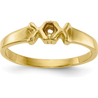 14K Yellow Gold Polished Mother's Ring Mounting with Prong Setting for Round Stone - 2.50 x 2.50mm by Oro Pregiato