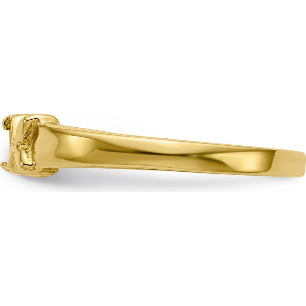 14K Yellow Gold Polished Mother's Ring Mounting with Prong Setting for Round Stone - 2.50 x 2.50mm by Oro Pregiato