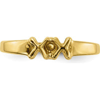 14K Yellow Gold Polished Mother's Ring Mounting with Prong Setting for Round Stone - 2.50 x 2.50mm by Oro Pregiato