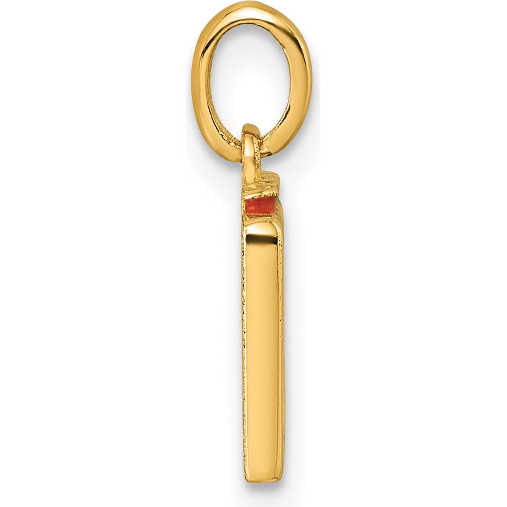 14K Yellow Gold Polished Multi-Color Enameled Test Tube Pendant by Oro Pregiato