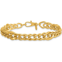 14K Yellow Gold Polished Multi Graduated Curb Link Bracelet - 8 inches, 6.7mm Width by 0